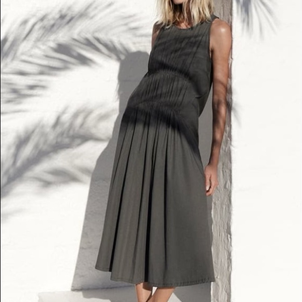 Zara Combination MIDI Dress in Anthracite Grey
